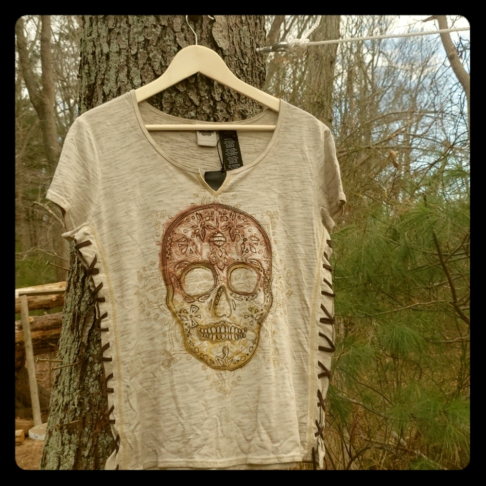 Harley Davidson Day of the dead skull Tee.